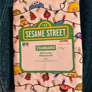 Sesame Street Kid Pillow case set - White with Colorful Characters standard size